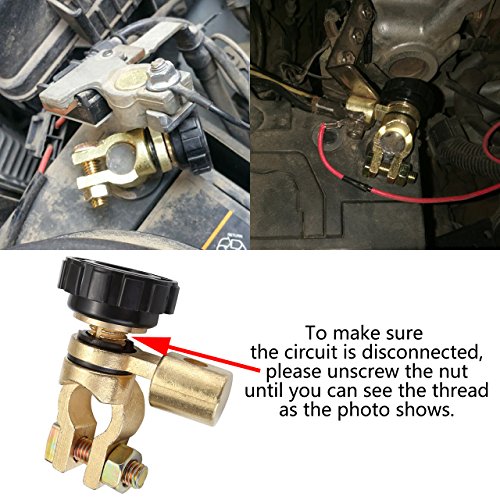 Graceme SOUS0003 Battery Master Disconnect Cut Off Switch 6V 12V 24V Negative Post Marine Boat Car Rv Vehicles Battery Saver (Top Post(6V / 12V)-360 Degree)-1 thumb #1