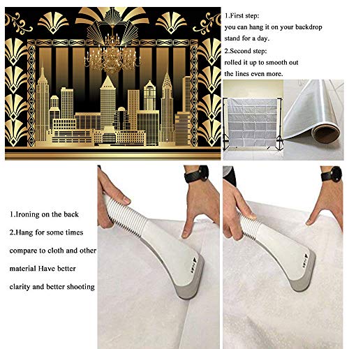 7x5ft The Great Gatsby Photography Backdrop Roaring 20's 20s Themed Backdrop Vintage Dance Black Gold Art Event Decoration Birthday Wedding Party Decoration Photo Background Booth Banner Supplies by Qian - Image 6