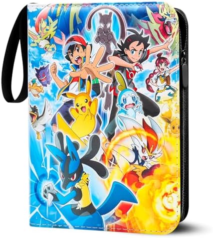 Sammelalbum für Pokemon Karten, 50 Seiten 400 Karten Kapazität Sammelkarten Album Sammelmappe Karten Ordner Heft, Tragbar Wasserdicht PU-Material Sammelkartenalben, Geschenk für Ki