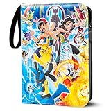 Classeur Carte,Capacité de 50 pages de 400 Cartes,Porte Cartes en cuir Portable Imperméable Fermeture éclair,Organissateur de Cartes, un cadeau les garçons et les filles   SR400