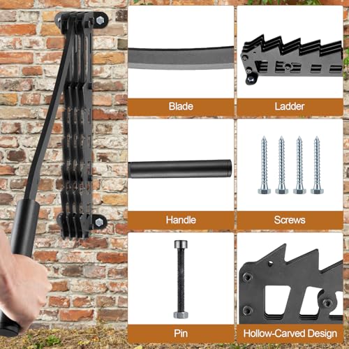 Primachen Wall Mounted Kindling Splitter, 2024 New Designed Kindling Splitter for Wood Outdoor Indoor, Manual Log Splitter Hand Firewood Splitter with Extended Handle - Thumbnail 5