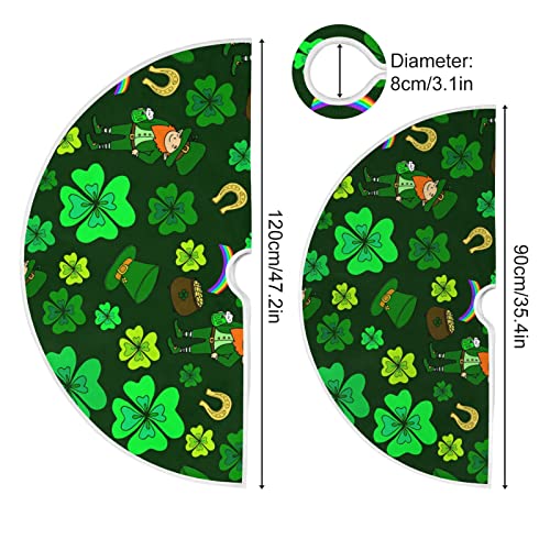 Moudou St. Patrick's Day Tree Skirt Clover Christmas Tree Skirt For Holiday Party Decoration 36 Inch #TOP2