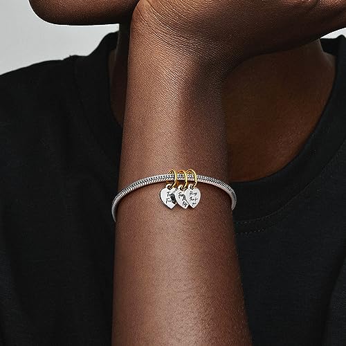 Miniatura 5 de Pandora Moments Colgante Divisible Con Diseño De 3 Corazones En Plata De Ley Y Chapado En Oro De 14 Quilates