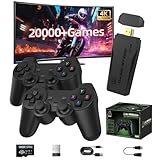 Topwest Upgraded Retro Gaming Console with 2 Pack 2.4GHz Wireless Controllers, 4K HDMI Output & 64GB, Plug & Play Game Stick for TV, Compatible with 20,000+ Classic Video Games (Black)