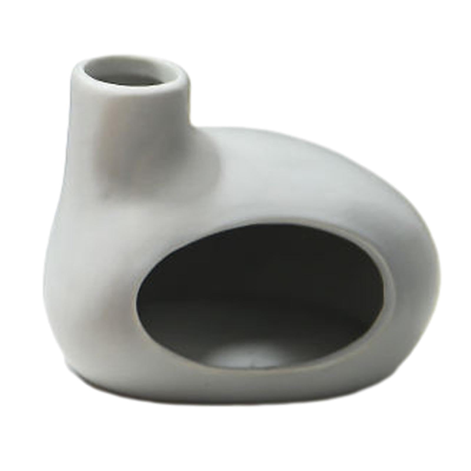 Zambuph Incense Burner Palo Holder Ceramic Censer Unique Craft Home Ambiance Boost Fragrances Diner Sage Holder Incense Burning Gift Simple Burner Fountain, Gray, 12x9.5cm