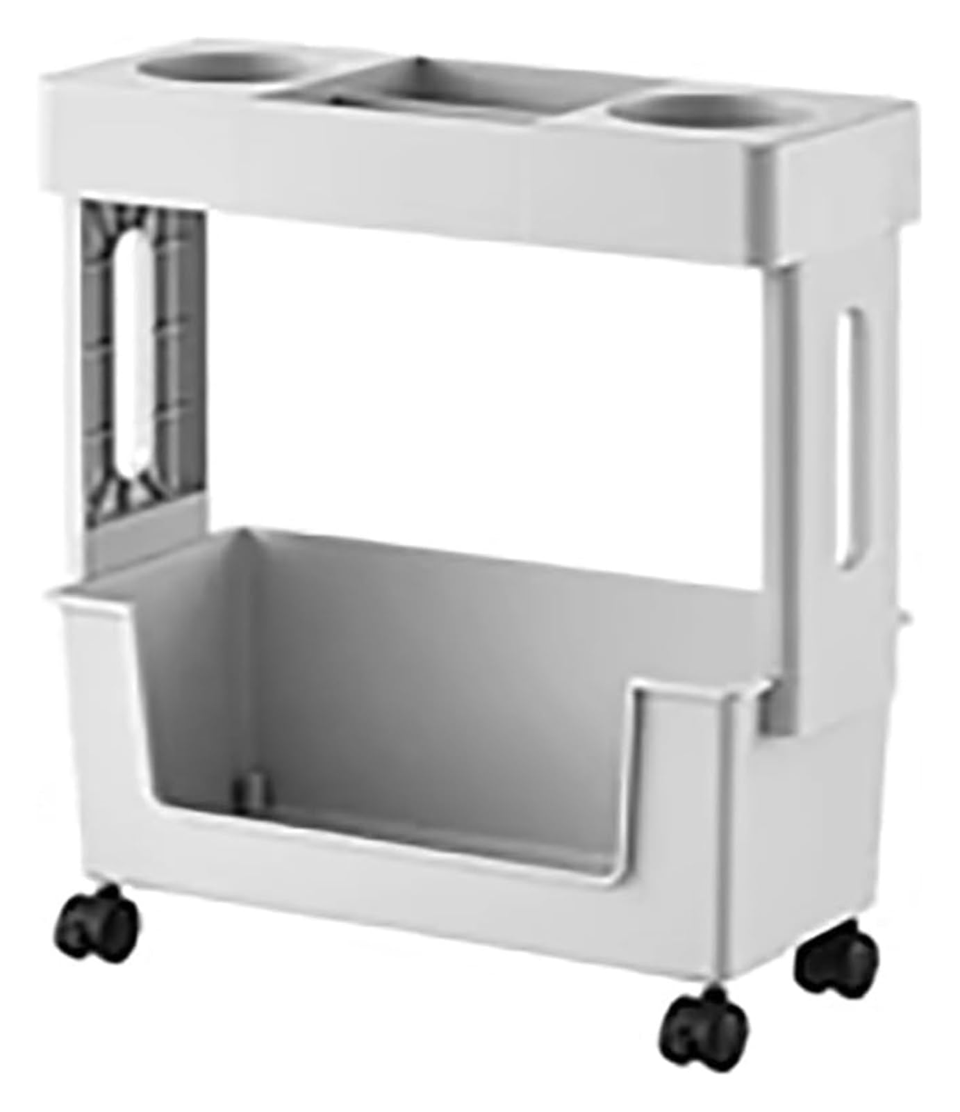 TUOYIBO Mobile Bookcase, Mobile Bookshelf with Wheels, Mobile Book Rack, Magazine Cart, Book Trolleys with Wheels for Bedroom, Living Room, Home, School (Color : White