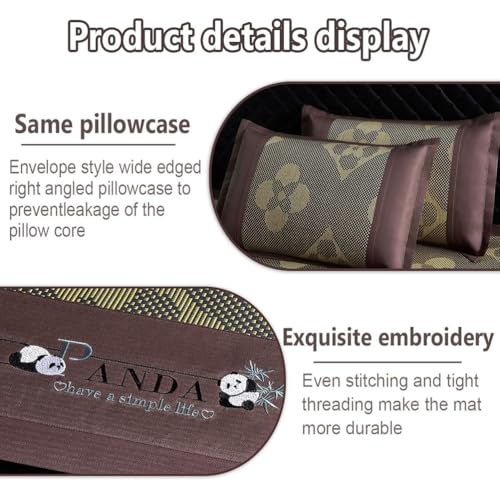 Cama de mimbre transpirable colchoneta de bambú plegable de dos caras 5