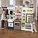 Step2 Elegant Edge Kids Kitchen Playset, Indoor/Outdoor Kitchenette, Interactive Play with Lights and Sounds, Made of Durable Plastic, Includes 78 Piece Toy Accessories, For Toddlers 3+ Years Old