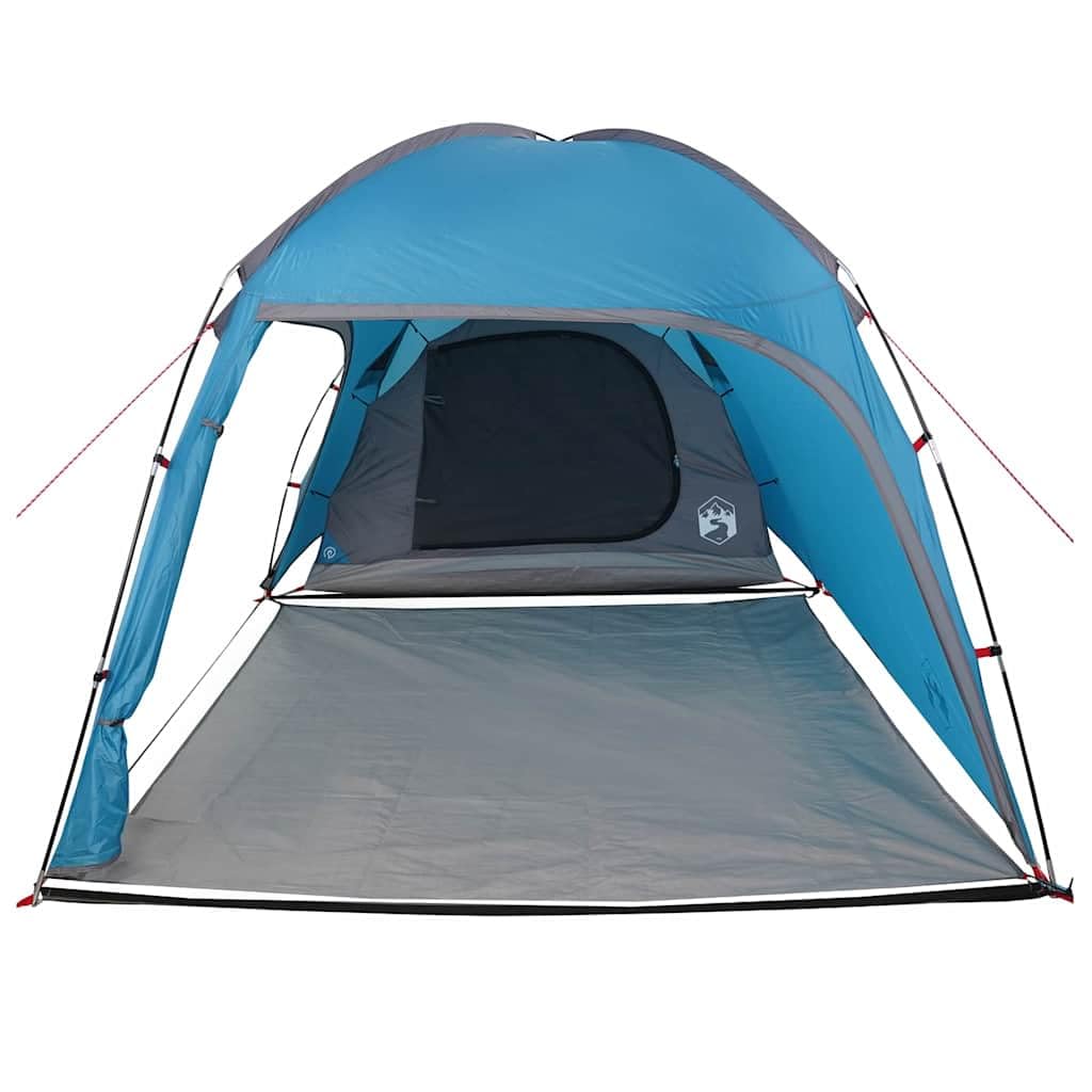 Tenda da campeggio per 2 persone, in taffetà, 370 x 230 x 185 cm, grande tenda di gruppo per estate, campeggio, giardino e terrazza, antivento, grigio e arancione