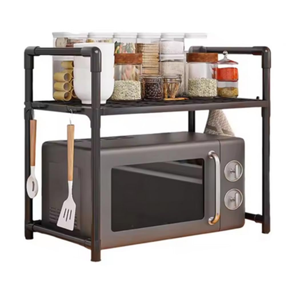 CTRLZS Kitchen Storage Rack Multi-Layer Microwave Rack Adjustable Standing Countertop Condiment Oven Shelf Kitchen Accessorie A
