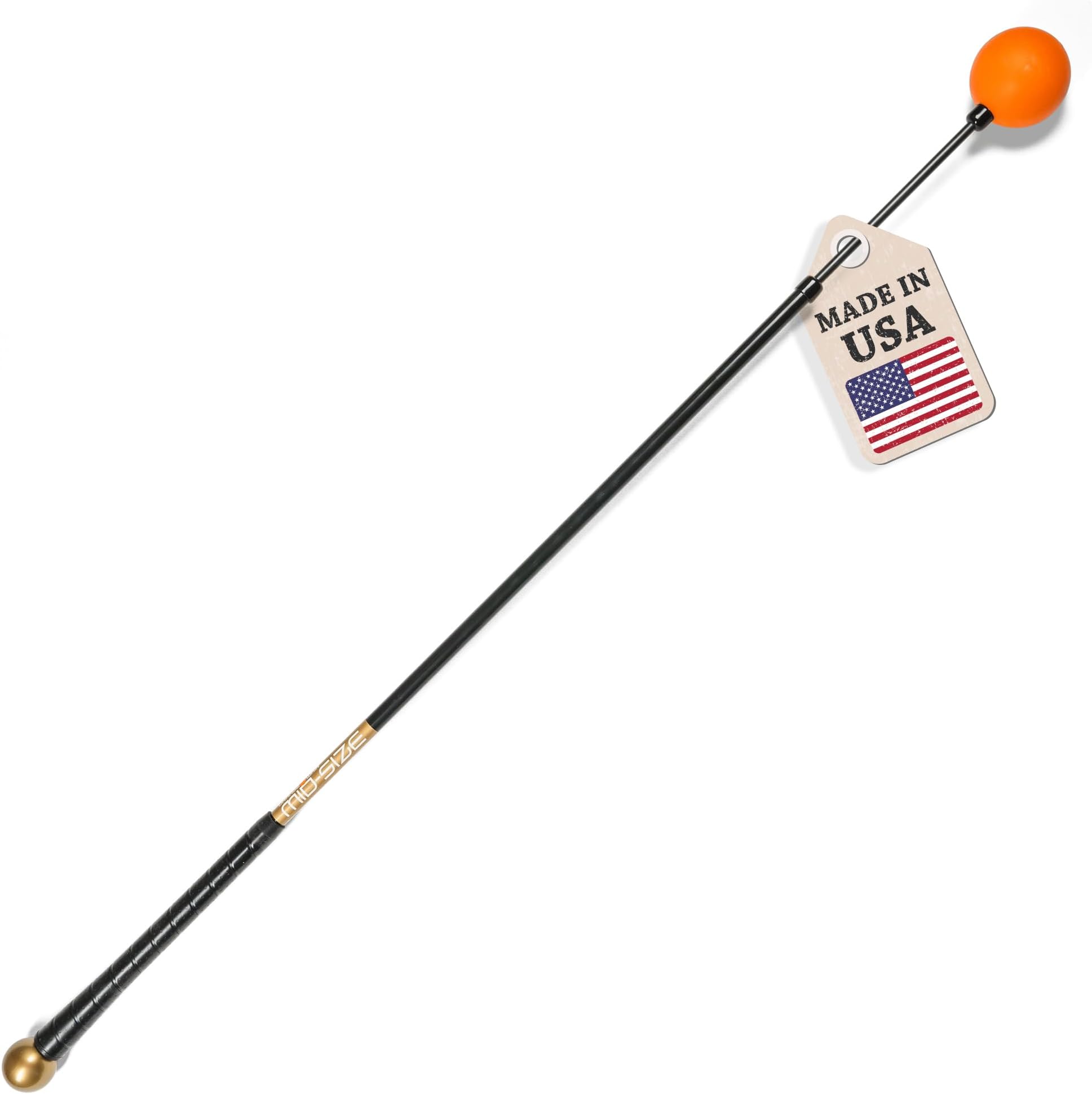 Orange Whip Midsize Golf Swing Trainer Aid for Improved Rhythm, Flexibility, Balance, Tempo, and Strength - 43.5