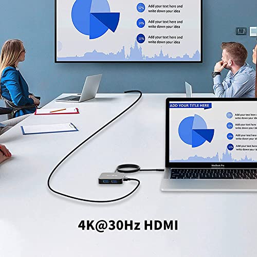Usb C Hub, Multi-Port Usb Type-C Hub With 4K Hdmi, Power Delivery 100 W | 3 Usb 3.0 Port | 1 Type-C 3.0 Port | Usb Splitter Adapter For Macbook, Mac Mini, Xps, Laptop And Usb C Devices (2Ft) #TOP5