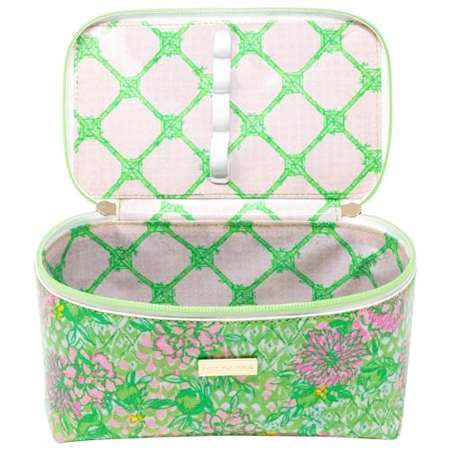 Lilly Pulitzer Cosmetic Bag for Women, Makeup Box with Zipper for Skincare, Lime Feeling Good3