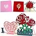 Mothers Day cards 3D set of 2 Pop up Greeting card | for Wife & Mom Perfect for Birthday Wedding Anniversary Thank You | Laser Cut Bouquet of Flowers with Roses |Handmade Gift all occasion