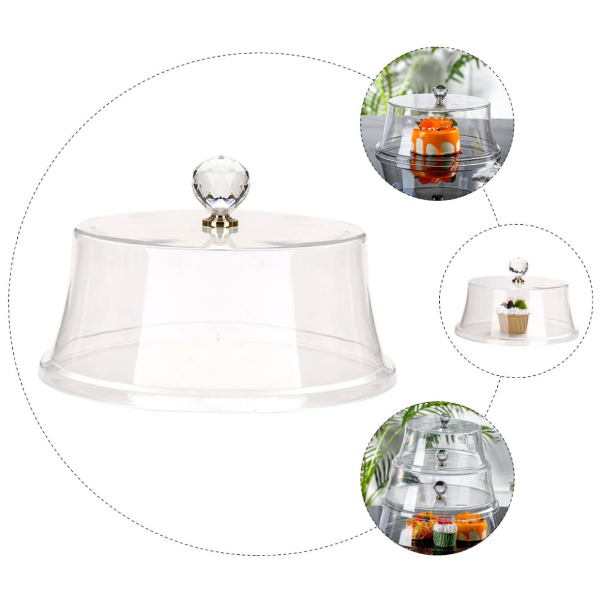 Couvercle à Gâteau Rond Transparent en Ps pour Protection Alimentaire