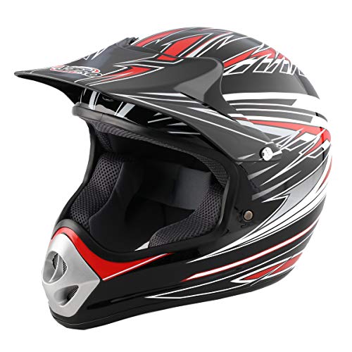 X-Pro DOT Approved Adults Motocross Off-Road Helmet! (Black, L)