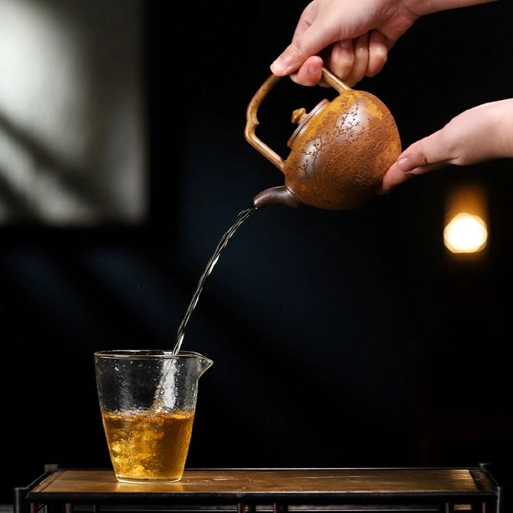 ENGENDER Tetera Hierro Fundido Olla De Arcilla Púrpura Estilo Chino Retro For Hostelería En El Hogar Y Juego Preparación Té Portátil Especial Juego de Te