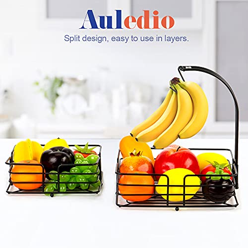 Auledio HHH-123 Fruit Vegetables Basket Bowl, Iron, 1 PACK, Black
