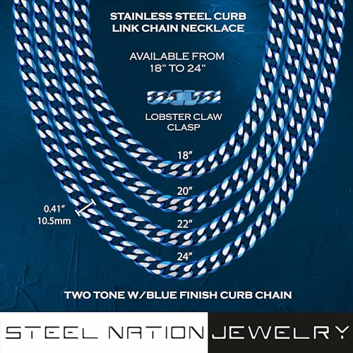 Men Stainless Steel Cuban Chain Necklace Hypoallergenic Rust Resistant - Choice of Styles Colors and Sizes3