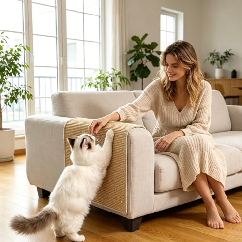 Tapis griffoir pour chat adhésif et protection de canapé pour intérieur