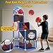 EagleStone 2-in-1 Kids Arcade Basketball Hoop with Dart Board,4 Balls Adjustable Height Basketball Toy Indoor Outdoor Carnival Games Gift for Boys Girls Toddlers Ages 3-12 Years Old,Pump Included