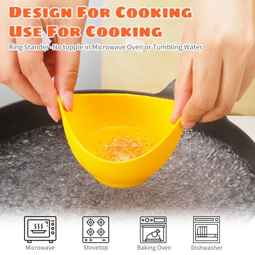 image for LTWQLing Poached Egg Cooker - Egg Poaching Cups, Non-Stick Silicone, M