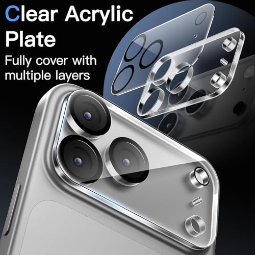 Image of (2 Pack Camera Lens Protector Tempered Glass for iPhone 17 Pro Max - Alloy Metal Cover with Tempered Glass - Scratch Resistant, Easy Installation