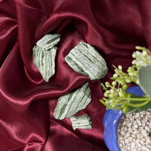 Image of Green Zebra Jasper Raw Stone 250g | 2-3 Pcs Natural Healing Crystal for Grounding, Harmony & Strength | Decorative Stones for Home Decor, Living Room, Office & Vastu Showpiece