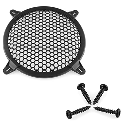 DGZZI Grill Cover 8" Black Hexagonal Metal Mesh Car Audio Speaker Sub Woofer Grille Guard Protector Cover with 4PCS Screws Car Subwoofer Speaker Cover 8Inch