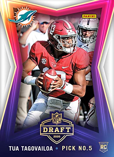 2020 Panini TUA TAGOVAILOA First Authentic NFL Miami Dolphins Rookie Card - Panini Instant NFL Draft Pick Football Card - Limited Production!