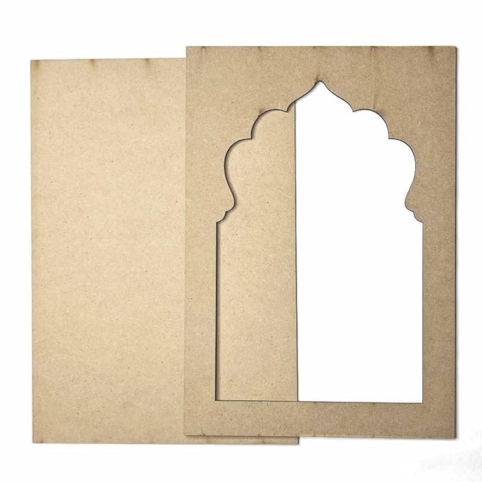 Bs amor Plain jharokha MDF Cutout for DIY Art and Craft | Wall Hanging Decorations, Festival Gift, Wedding 12 X 8 (inch)-image-49