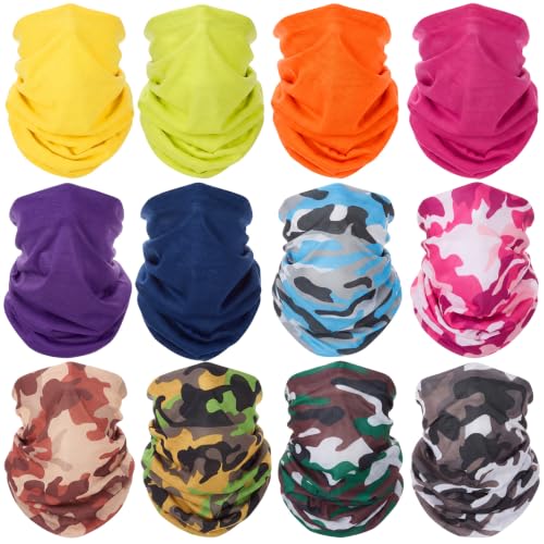 Image of Tarpop 12 /30 Pcs Neck Gaiters Scarf Elastic Wrap Headband Sweat Absorbing Bandana for Women Men Sports Yoga Running