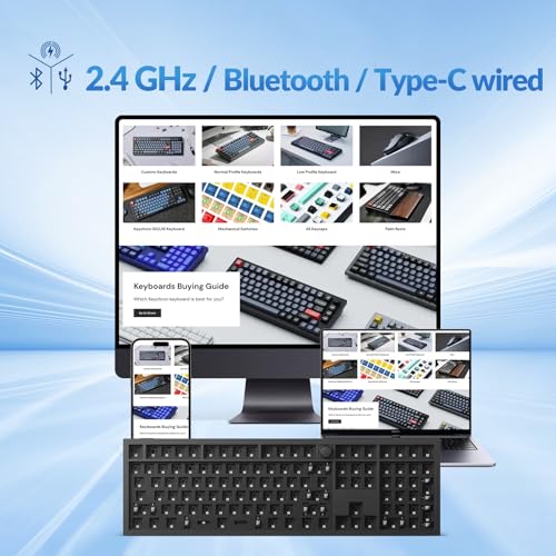 Image of Keychron Q6 Max QMK /VIA Wireless Custom Mechanical Keyboard Barebone Knob Version, Full-Metal Hot-Swappable RGB Backlight 2.4 GHz /Bluetooth /Type-C Wired for Mac /Windows /Linux - Black