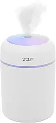 WOLFF - Umidificador de Ar Portátil de Plástico com Entrada USB e Luz Led Noturna 300ml