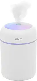 WOLFF - Umidificador de Ar Portátil de Plástico com Entrada USB e Luz Led Noturna 300ml