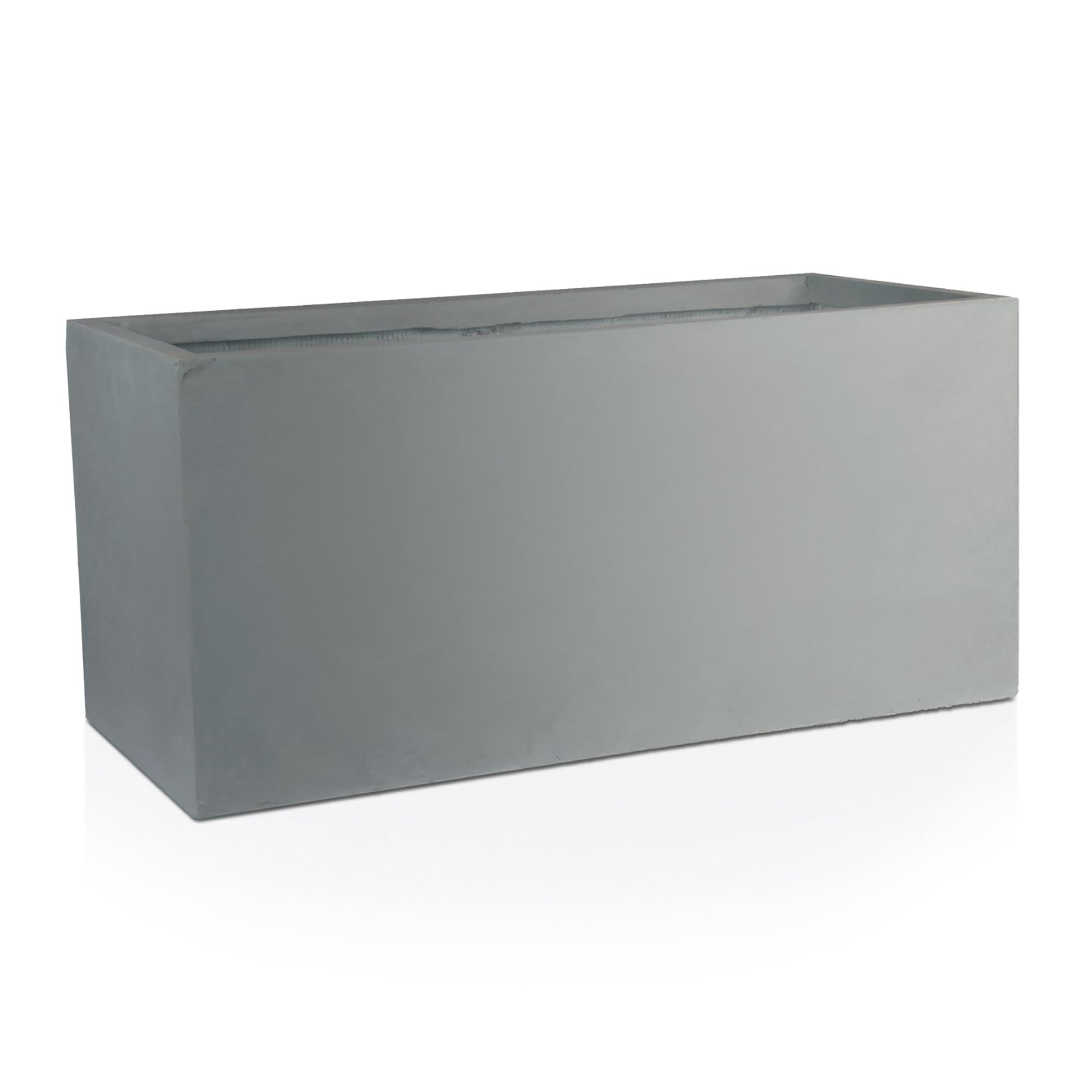 IDEALIST 60cm Large Trough | Grey Reinforced Stone Rectangular Planter | Garden Planters with Drainage Holes L60 W30 H30 cm, 35 litres