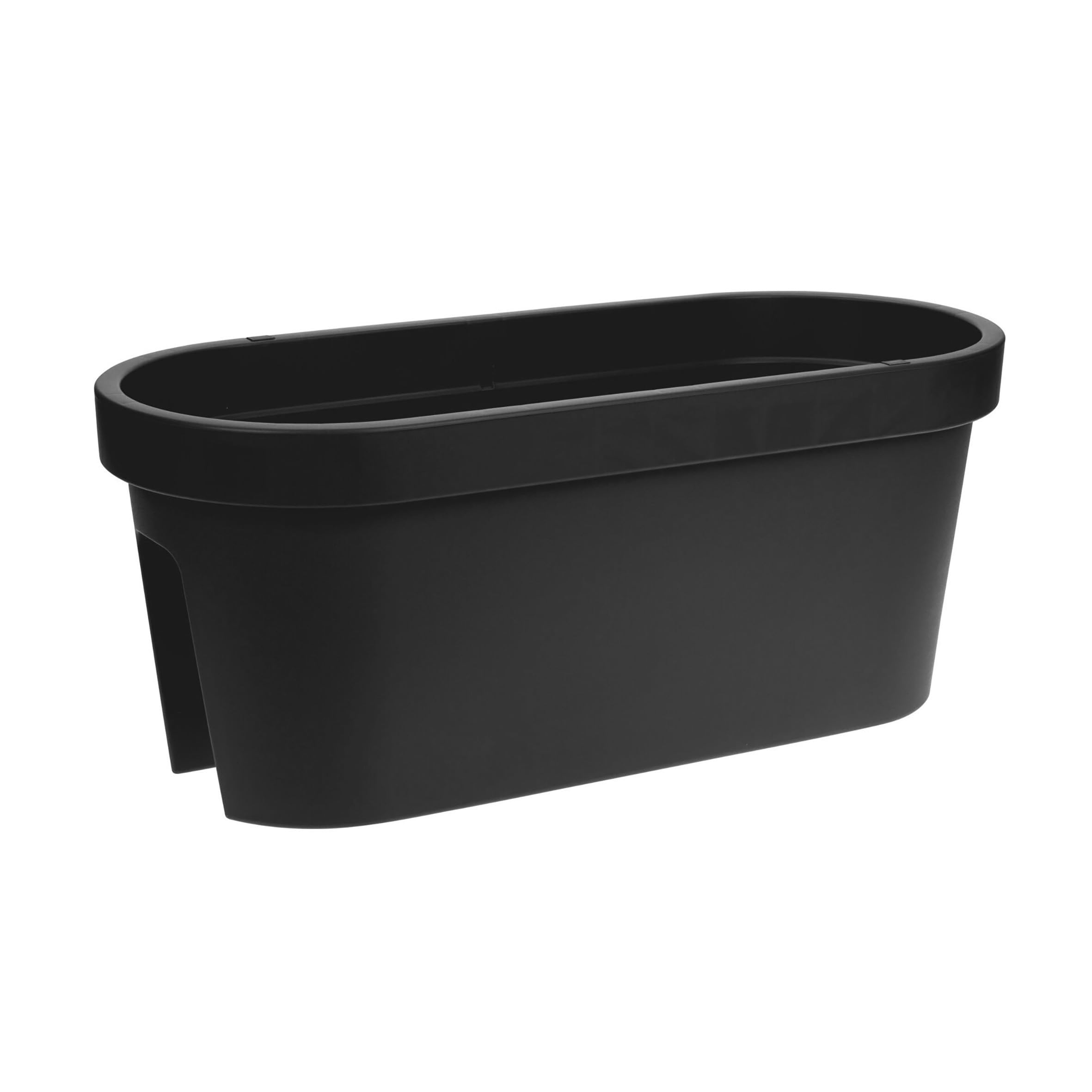 Spetebo Balkon Geländer Blumenkasten oval 60 cm - anthrazit - Kunststoff Pflanztopf zum Einhängen - Garten Blumentopf Pflanz Blumen Schale zum Hängen