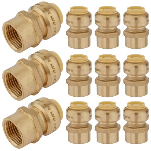 HeSun 12-Pack 3/4 in Push-to-Connect Brass Fittings