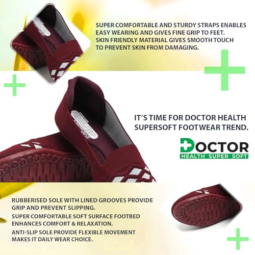 Image of Doctor Health Super Stylish Comfortable Classy Knitted Design Ballerina | Premium Look Flat Jutis | Non Slip Lightweight Shoes Bellies for Women | Dailywear Flat Bellies | Trendy Women Jutis Bellies