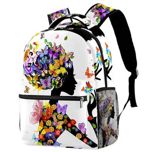 Sac à dos pour ordinateur portable avec protection antichoc motif floral élégant