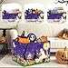 HUUMONSS Halloween Baby Storage Basket Ghost Bat Pumpkin Collapsible Clothes Kids Laundry Hamper Large Boys Girls Gift Toy Box Bin for Nursery Room,Purple Dog,40*30*30 cm