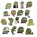 Cartone animato verde triste rana impermeabile Sticker Skateboard telefono bagagli frigorifero Sticker 17Pcs