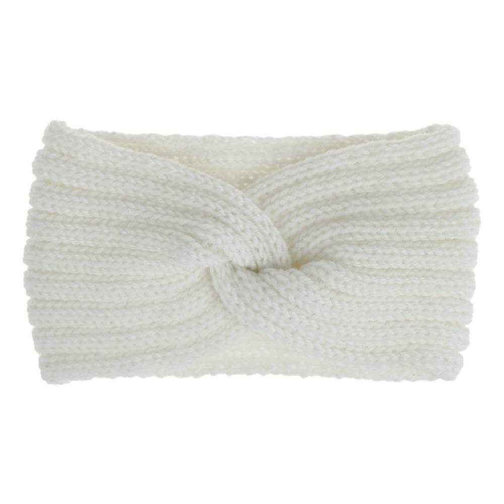 Whaline Winter Knitted Headband Bow Twisted Hair Bands