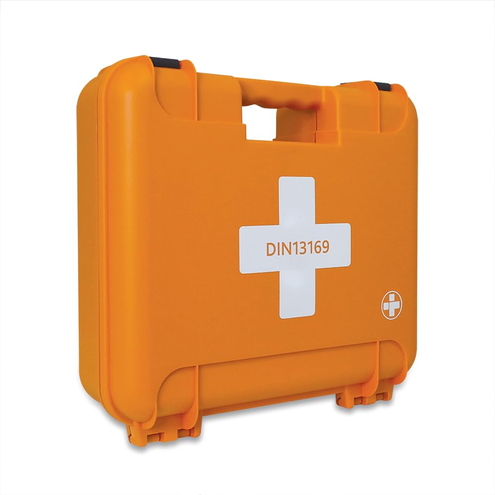 Reliance Medical Grande kit di pronto soccorso per lavori – Robusta scatola in titanio riciclata per fabbriche e grandi uffici, tratta lesioni fino a 100 persone, supporto da parete, scatola da 74