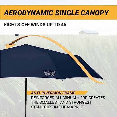 Weatherman Travel Umbrella - Windproof Compact Umbrella - Strong And Resists Up To 45 Mph Winds And Heavy Rain - Great Mini Umbrella For Backpack (Navy Blue) #TOP3