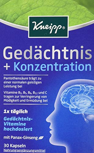 Preisvergleich Produktbild Kneipp Gedächtnis + Konzentration, 30 Kapseln