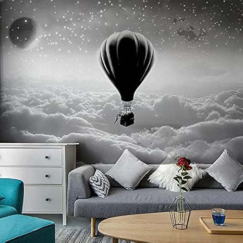 Hot air Balloon Wallpaper Nordic Fantasy Starry Sky Mural Fresh Pattern Children's Room Bedroom Bedside Sofa Background Wall covering-450cmx300cm Cover