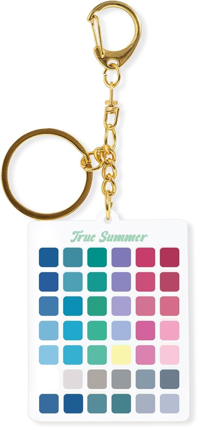 True Summer Color Palette Keychain, Clear Acrylic Keyring