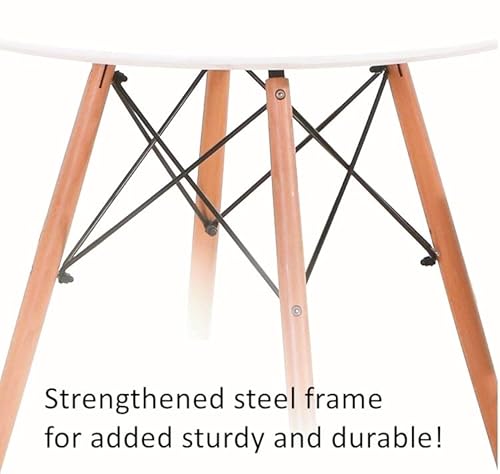 Round Table White Kitchen Dining Table White Dining Room Table Modern Style Round Leisure Coffee Table Office Coference Desk With Wood Legs For Kitchen Living Room (Round Table White) #TOP4