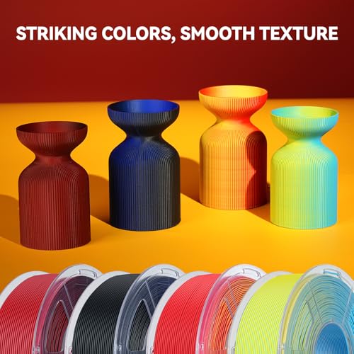 Image of JAYO Dual Color Matte PLA 3D Printer Filament 1.75mm, Black-Red Two-Tone PLA, Matte Finish Hides Layer Lines, ±0.02mm Accuracy, 1.1kg (2.42 lbs) Spool, Fit Most FDM Printers